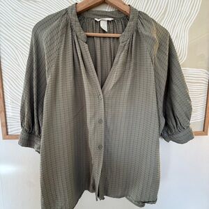 H&M size S lichen/sage green blouse